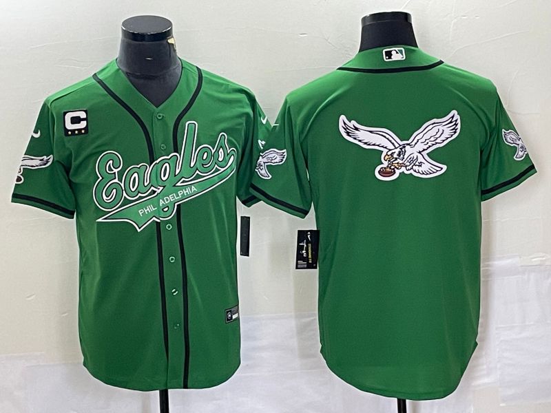 Men Philadelphia Eagles Blank Green Co Branding Game NFL Jersey style 14->philadelphia eagles->NFL Jersey